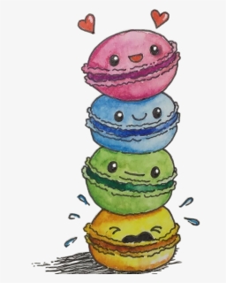 Transparent Macaroon Clipart - Kawaii Cute Food Drawing, HD Png Download, Free Download