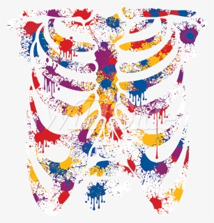 Paint Splattered Ribcage, Png Download, Transparent Png, Free Download