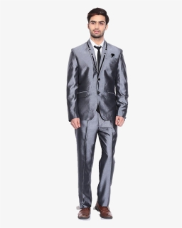 Silver Coat Pant Png Free Background - Tuxedo, Transparent Png, Free Download