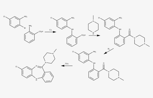 Clozapine Production - Synthesis Of Clozapine, HD Png Download, Free Download