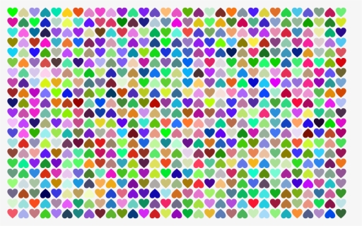 Prismatic Alternating Hearts Pattern Background - Mosaic, HD Png Download, Free Download