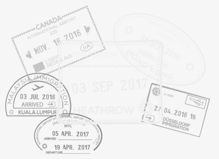 A Collection Of Passport Stamps - Illustration, HD Png Download, Free Download