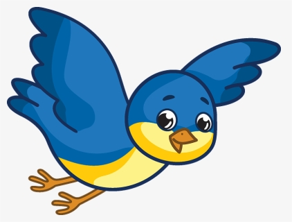 Flying Bluebird Clipart - Cartoon, HD Png Download, Free Download