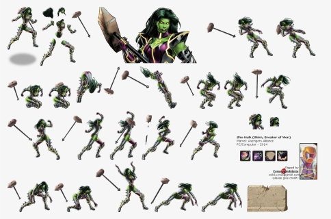 Click For Full Sized Image She-hulk - She Hulk Marvel Vs Capcom Sprites, HD Png Download, Free Download