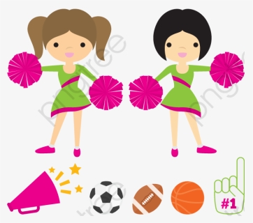 Ribbon Cheerleading Transparent & Png Clipart Pictures - Cheerleaders Icon Vector Free, Png Download, Free Download