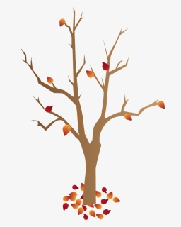 Fallen Leaves Tree Clipart - 秋 木 イラスト 無料, HD Png Download, Free Download