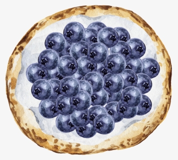 Hand Painted Fruit Pizza Png Transparent - Blueberry, Png Download, Free Download