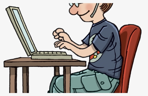 Transparent Student Typing Clipart - Typing In The Computer Clipart, HD Png Download, Free Download
