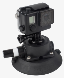 114 Mm Seasucker Go Pro Mount With Go Pro Camera Installed - Gopro, HD Png Download, Free Download