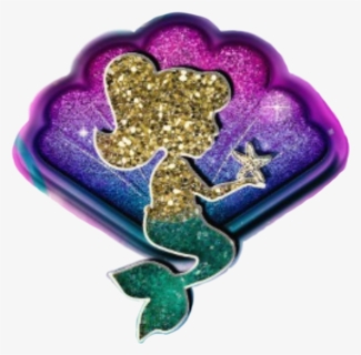 #mermaid #girl #shell #purple #green #gold #birthday - Cross, HD Png Download, Free Download