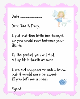 Tooth Fairy Letter , Png Download - Tooth Fairy Clip Art, Transparent Png, Free Download