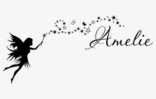 Fairy Wand Wall Decal Name Nursery - Fairy With Wand Silouette, HD Png Download, Free Download