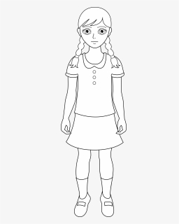 Library Of School Girl Vector Black And White Black - Outline Little Boy Clipart, HD Png Download, Free Download