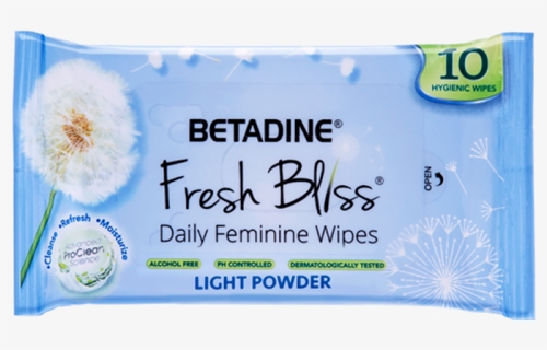 Betadine Daily Feminine Wipes Light Powder Discover - Betadine, HD Png Download, Free Download