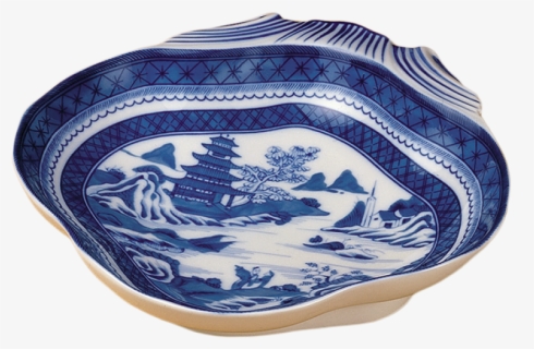 Mottahedeh Blue Canton Blue Canton Shell Dish , Png - Blue And White Porcelain, Transparent Png, Free Download