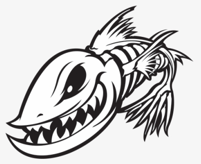 Fish Skeleton Fishbones - Gambar Ikan Monster, HD Png Download, Free Download
