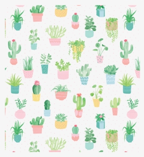 Pastel Cactus , Png Download - Cactus Wrapping Paper, Transparent Png, Free Download