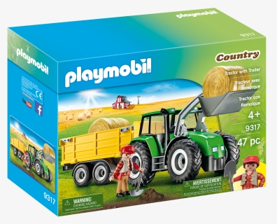 Country Tractor With Trailer - Playmobil Tractor, HD Png Download, Free Download