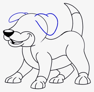 How To Draw Cartoon Dog - Puppy Cartoon Dog Drawing, HD Png Download, Free Download
