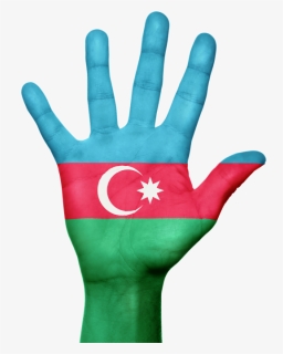Azerbaijan Flag Hand Free Photo - Azerbaijan Flag Hand, HD Png Download, Free Download