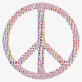 Spectrum Peace Sign Word Cloud No Background Clip Arts - Circle, HD Png Download, Free Download