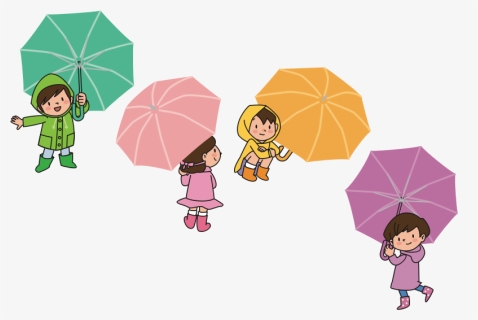Children With Umbrellas - Kids With Umbrella Clip Art, HD Png Download, Free Download