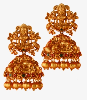 Goddess Of Mahalakshmi Matte Finish Jhumka - Earrings, HD Png Download, Free Download