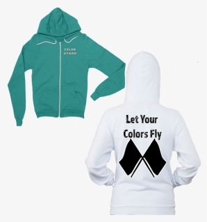 Let Your Colors Fly Color Guard Zip Up Hoodie Features - Chicago Flag Zip Up Hoodie, HD Png Download, Free Download