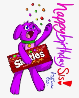 My Sister&purple Skittle Dog By Epz379 - Cartoon, HD Png Download, Free Download
