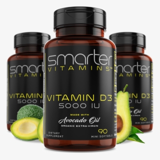 Smartervitamins Vitamin D3 5000 Iu With Organic Avocado - Smarter Vitamin C, HD Png Download, Free Download