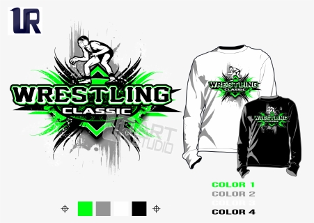 Wrestling Tshirt Vector Design Separated 4 Color - Wrestling T Shirt Logo, HD Png Download, Free Download