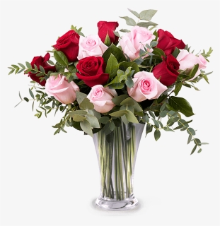 12 Red And Pink Roses - Flower Shop In Pampanga, HD Png Download, Free Download
