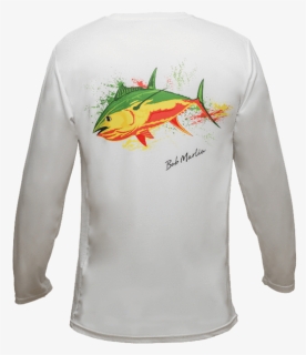 Bob Marlin Rasta Tuna Performance Shirt White - Sweatshirt, HD Png Download, Free Download