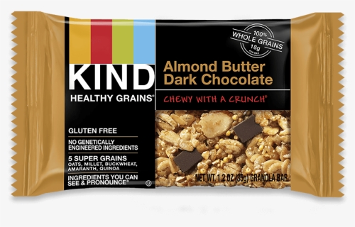 Almond Butter Dark Chocolate - Kind Dark Chocolate Chunk Granola Bar, HD Png Download, Free Download