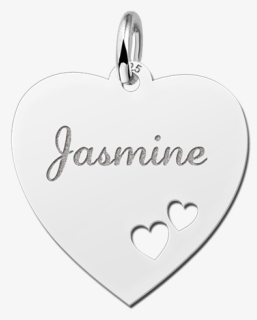 Silver Engraved Heart Nametag Hearts - Herz Anhänger Ausgestanzt, HD Png Download, Free Download