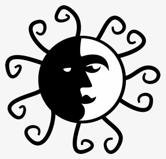 Black White Sun Clipart - Simple Black And White Art, HD Png Download, Free Download
