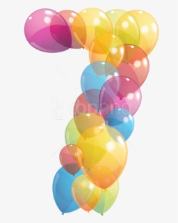 Free Png Download Transparent Seven Number Of Balloons - 7 Birthday Balloons Png, Png Download, Free Download