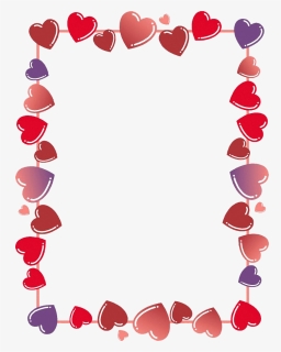 Valentines Day Border Png Free Download - Borders Design Heart, Transparent Png, Free Download