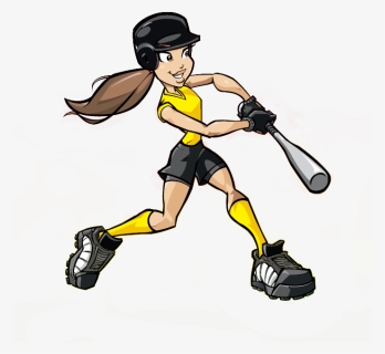 Women"s Softball Clip Art Clipart Download - Softball Player Softball Cartoon, HD Png Download, Free Download