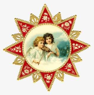 Victorian Vintage Cherubins In A Star Clip Arts, HD Png Download, Free Download
