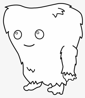 Cute Monster Clipart Black And White Fuzzy, HD Png Download, Free Download