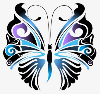 Butterfly Tattoo Stencil Drawing - Butterfly Stencil Tattoo Designs, HD Png Download, Free Download