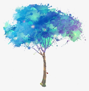 Png Watercolor Trees - Tree Png Abstract, Transparent Png, Free Download