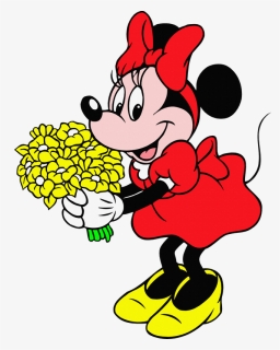 Minnie Mouse With Flowers, HD Png Download, Free Download