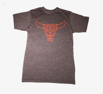 Mens Brown T-shirt Orange Skull - Texas Longhorn, HD Png Download, Free Download