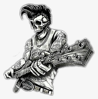 Rock Rockabilly Rockmusic Rock And Roll Oldskull Skullr - Rockabilly Png, Transparent Png, Free Download