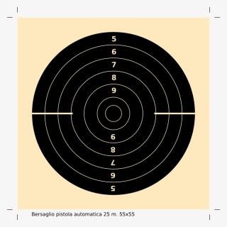 Bersaglio Pistola Automatica 25m - Shooting Target, HD Png Download, Free Download