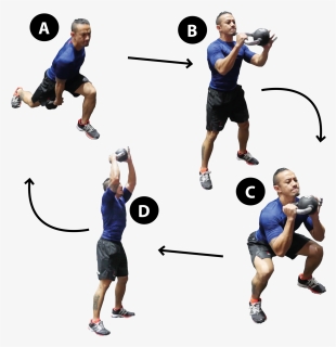 One Arm Kettlebell Swing With Lunges, Squat And Shoulder - Lunge, HD Png Download, Free Download