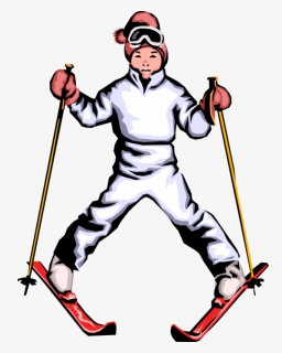 Youngster On Skis Snow - Illustration, HD Png Download, Free Download