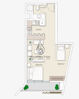 Platinum Residences Studio Apartment Type 4 Floor Plan - Floor Plan, HD Png Download, Free Download